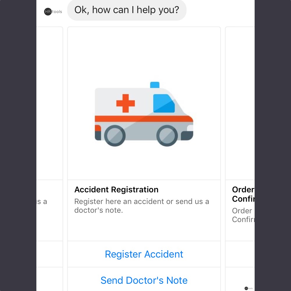 HRtools Screenshot Chatbot Accident